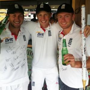 First Look: England celebrate Test series win in India