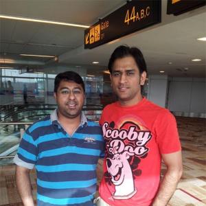 Spotted: India captain MS Dhoni at Delhi airport