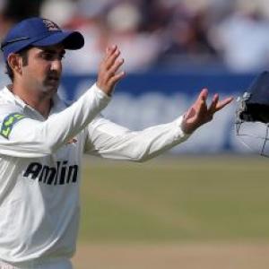 Gambhir dismissed for 3 against Hampshire in County game