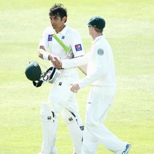 IN PIX: Misbah emulates Richard's record of fastest Test century