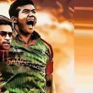 Row over image of Taskin carrying Dhoni's severed head
