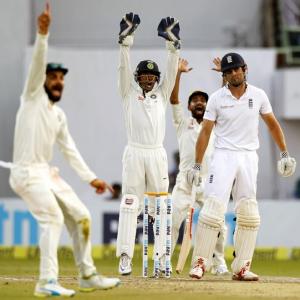 India stay on top after Cook's late dismissal