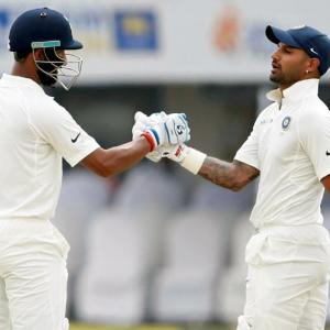 1st Test: Dhawan, Pujara power India to 399/3 vs Lanka on Day 1
