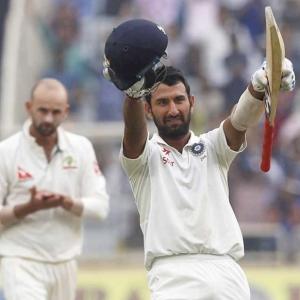 Pujara hits double ton as India sniff victory in Ranchi