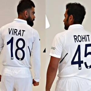 Team India show off their new Test jerseys