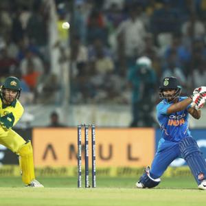 Ist ODI PIX: India ride on Jadhav, Dhoni fifties to beat Australia