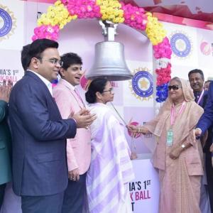 PIX: Mamata, Hasina inaugurate historic pink ball Test