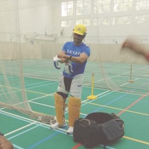Dhoni and CSK teammates hit nets