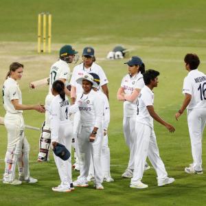 PIX: India dominate Aus in drawn women's D/N Test
