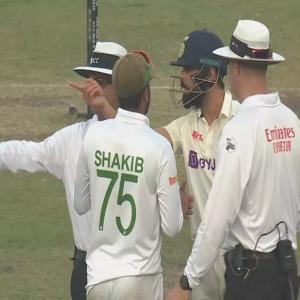 'Furious' Kohli charges at Shakib; umpires intervene