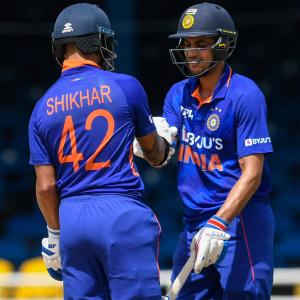 PHOTOS: Dhawan hits 97 as India edge WI in 1st ODI