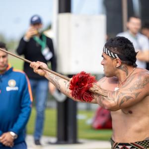 Team India welcomed in the traditional Maori way