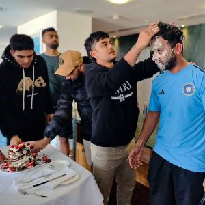 Why's There Cake On Rahane's Face?