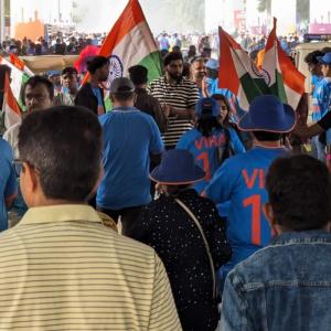 ICC World Cup final: PIX: It's a sea of blue at Motera