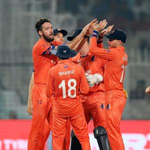 PIX: Netherlands stun Bangladesh with 87-run victory