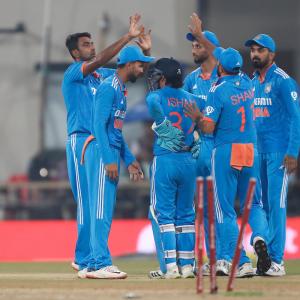 PIX: India's crushing 99-run win over Aus seals series