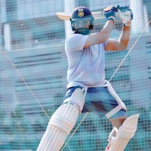 PIX: Captain Rohit hits the nets