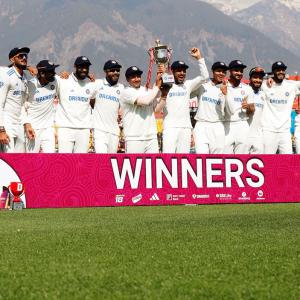 PIX: India rout England in Dharamsala; win series 4-1