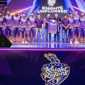 PIX: KKR unveil new match jersey for IPL 2024