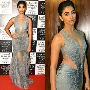 Pix: Pooja flaunts her curves in sheer and silver