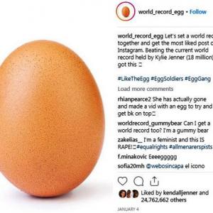 At 36 mn, this is the most liked 'egg' on Instagram