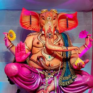 At 22 ft, this Ganesha is made from paper and clay