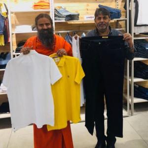 Baba Ramdev launches swadeshi jeans and T-shirts