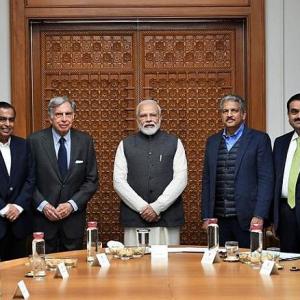 Budget: Modi meets Ambani, Tata, other biz leaders