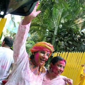 PIX: Shabana Azmi, Rakhi Sawant celebrate Holi
