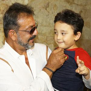 PIX: Sanjay Dutt watches PK with his family