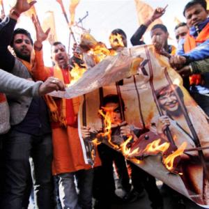 PIX: Bajrang Dal protests against PK in Jammu