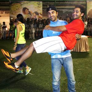 PIX: Ranbir plays football with cousin Armaan Jain
