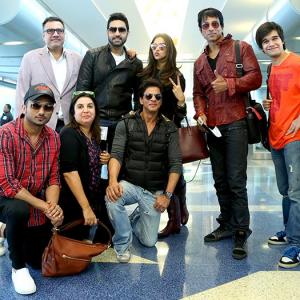 PIX: Shah Rukh, Deepika land in Houston