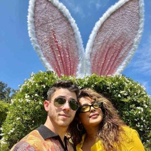 Priyanka-Nick Celebrate Easter in Heaven