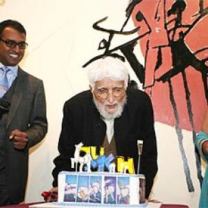 M F Husain's 94th birthday, in exile