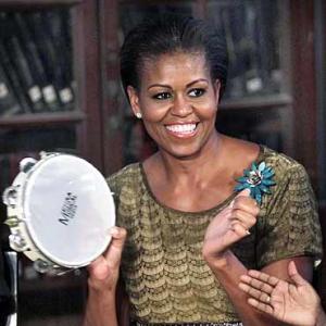 Michelle Obama puts on her dancing shoes
