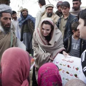 Angelina Jolie meets refugees in Afghanistan