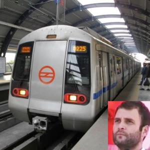 Rahul Gandhi takes the Delhi Metro, hires cab to rally