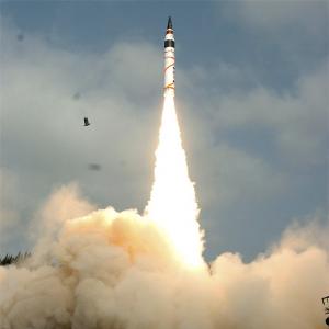 Agni-V, India's most advanced N-capable ballistic missile, launched