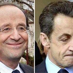 Sarkozy trails, Hollande frontrunner for French presidency