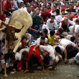 OLE! Smashing PHOTOS of Spanish BULL RUN