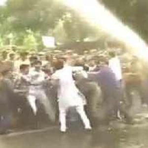 BJP activists clash with police outside Bansal's residence 