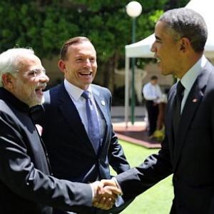 PM Modi turns storyteller for Obama and Abbott