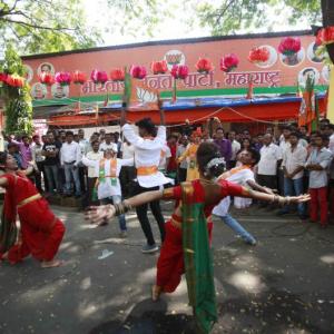 PHOTOS: It's band, bajaa and barfi for BJP