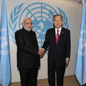 Modi meets UN chief, refers to Sharif's remarks on Kashmir