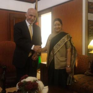 Swaraj calls on Afghan Prez; meets Kyrgyz, Iranian counterparts