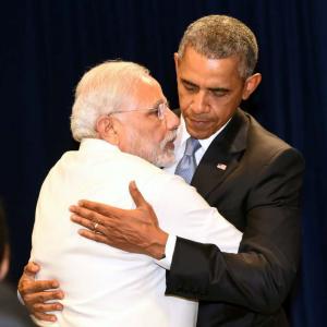He gives PM a warm hug, calls him Narendra