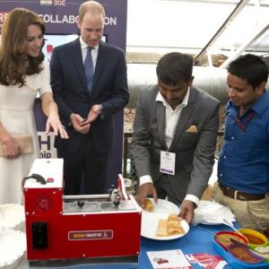 Learning Braille, making a dosa... All in a day's work for William and Kate