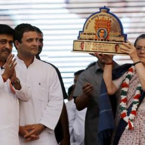 Sonia, Rahul assert Ambedkar's legacy for Congress on RSS turf