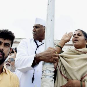 Rohith Vemula's mother hoists Tricolour in Una as Dalits vow to intensify stir